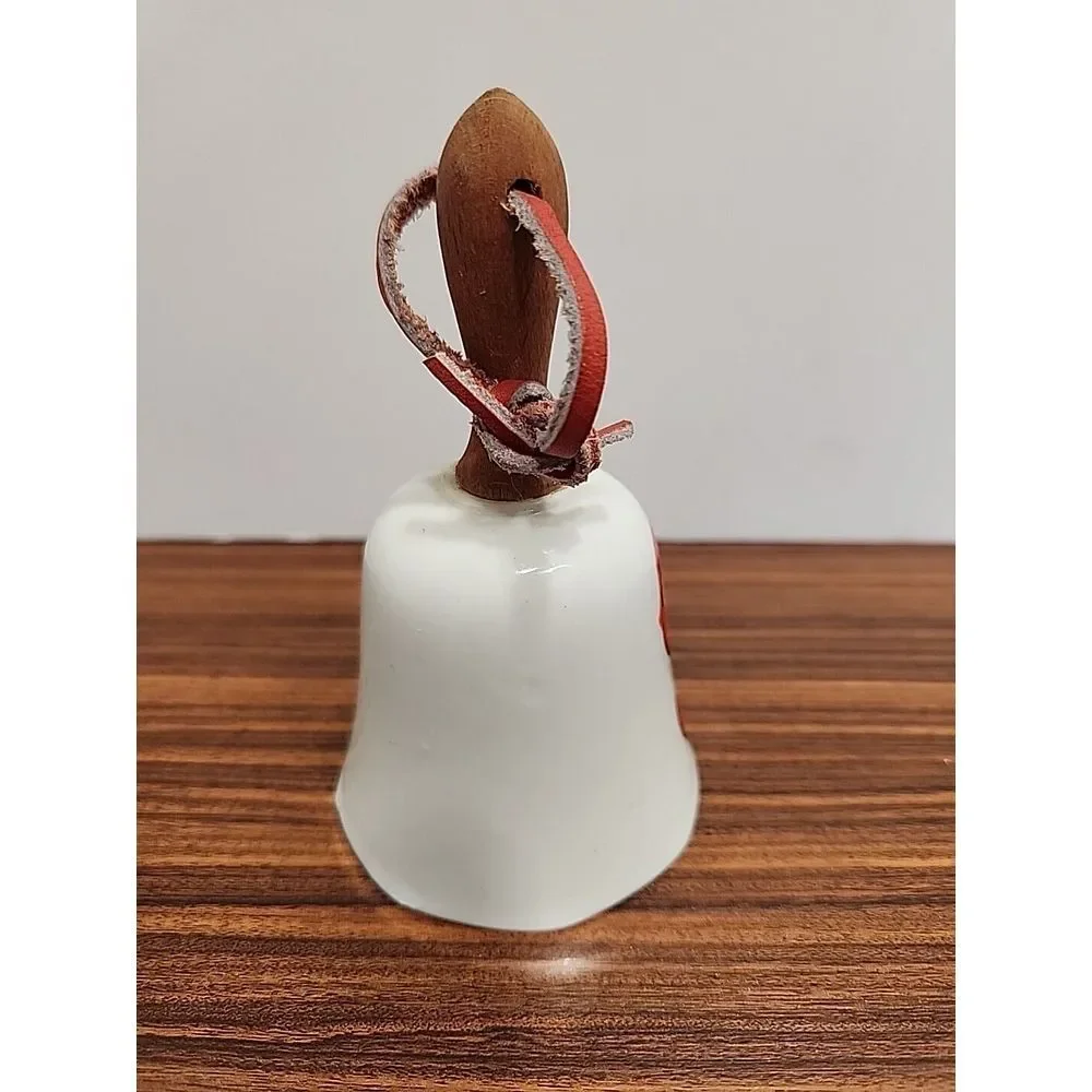 Vintage Enesco‎ Merry Christmas porcelain bell Santa Claus Japan Mid Century